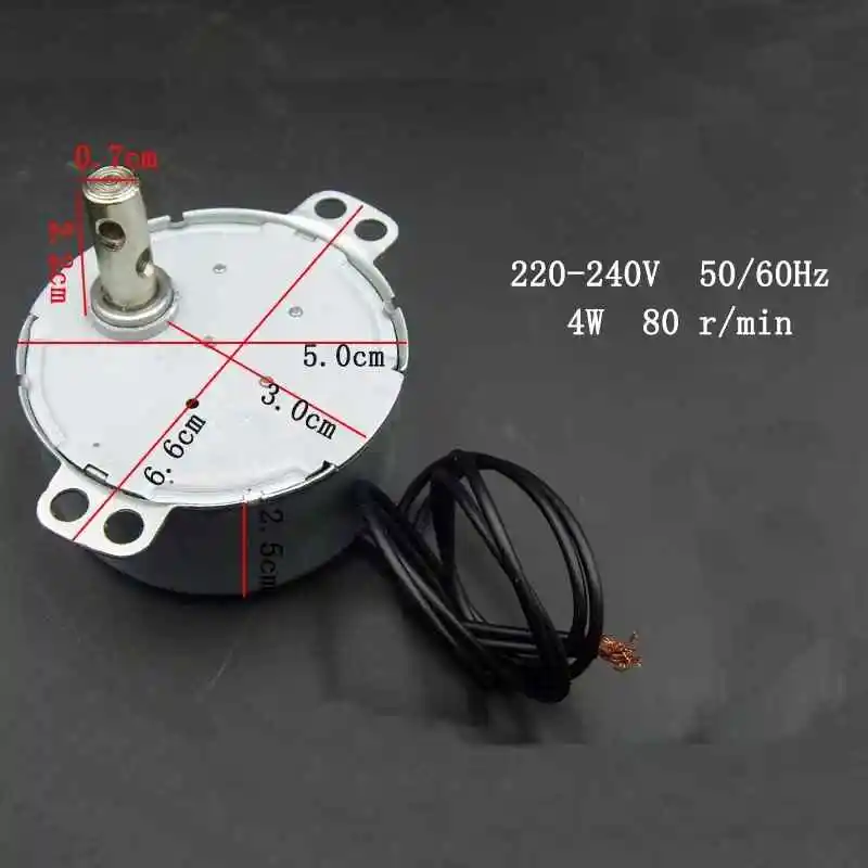 1Pcs TY-50A barber shop turn lamp small motor, 4W 80r/min hairdressing turn lamp dedicated synchronous motor mute motor