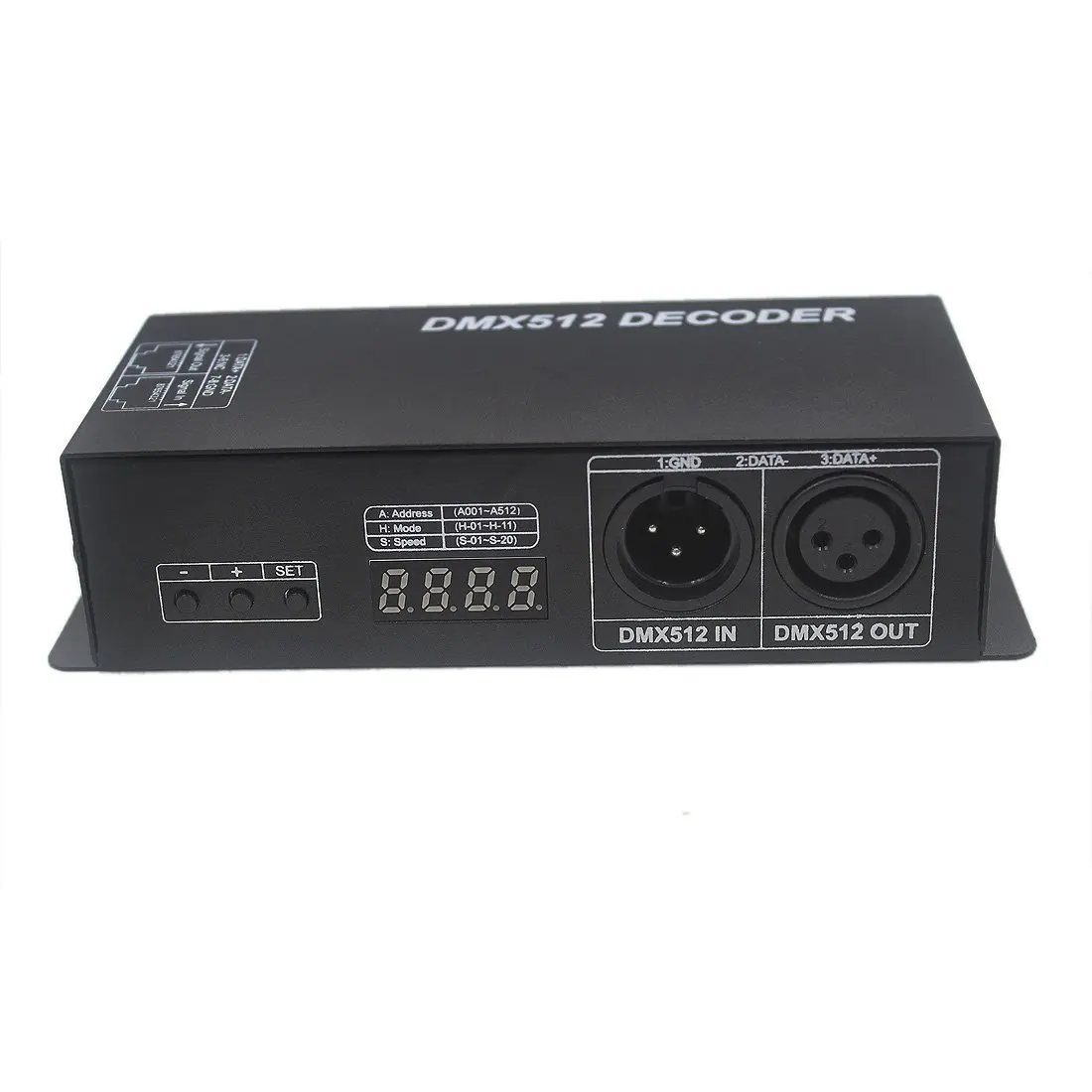 DMX 512 Decoder with Digital Display RGBW/RGB LED Decoder Controller for Tape Strip Light