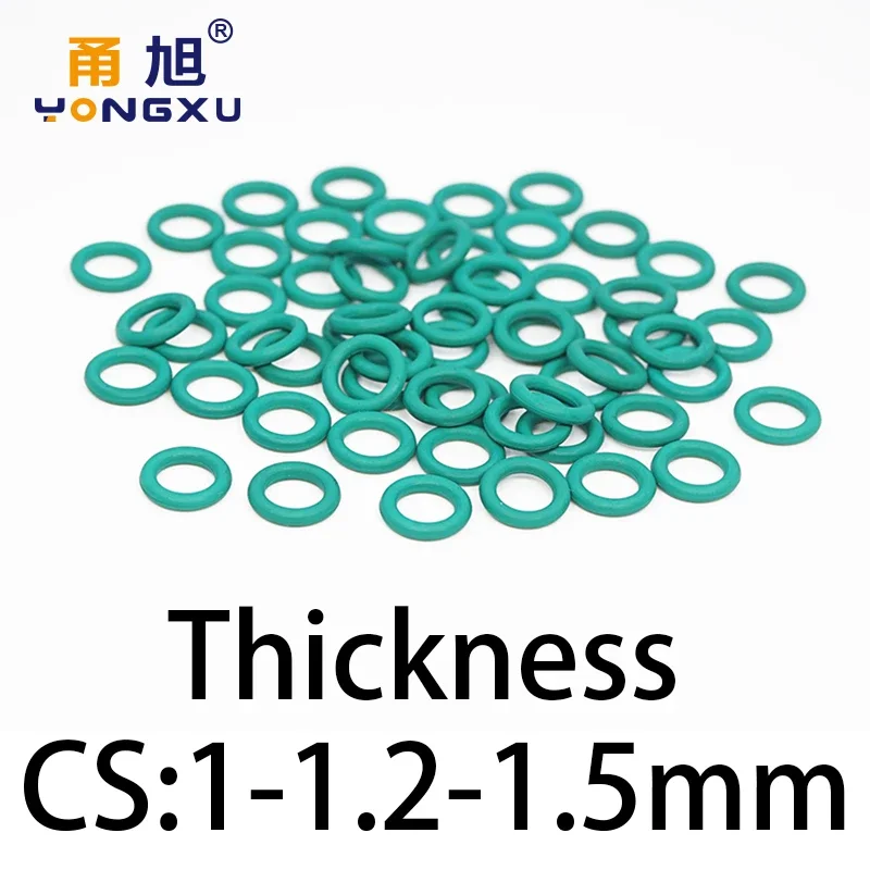 O-ring Thickness 1/1.2/1.5 mm CS Fluorinated Rubber FKM Temperature Resistant Sealing Complete Rubber Ring