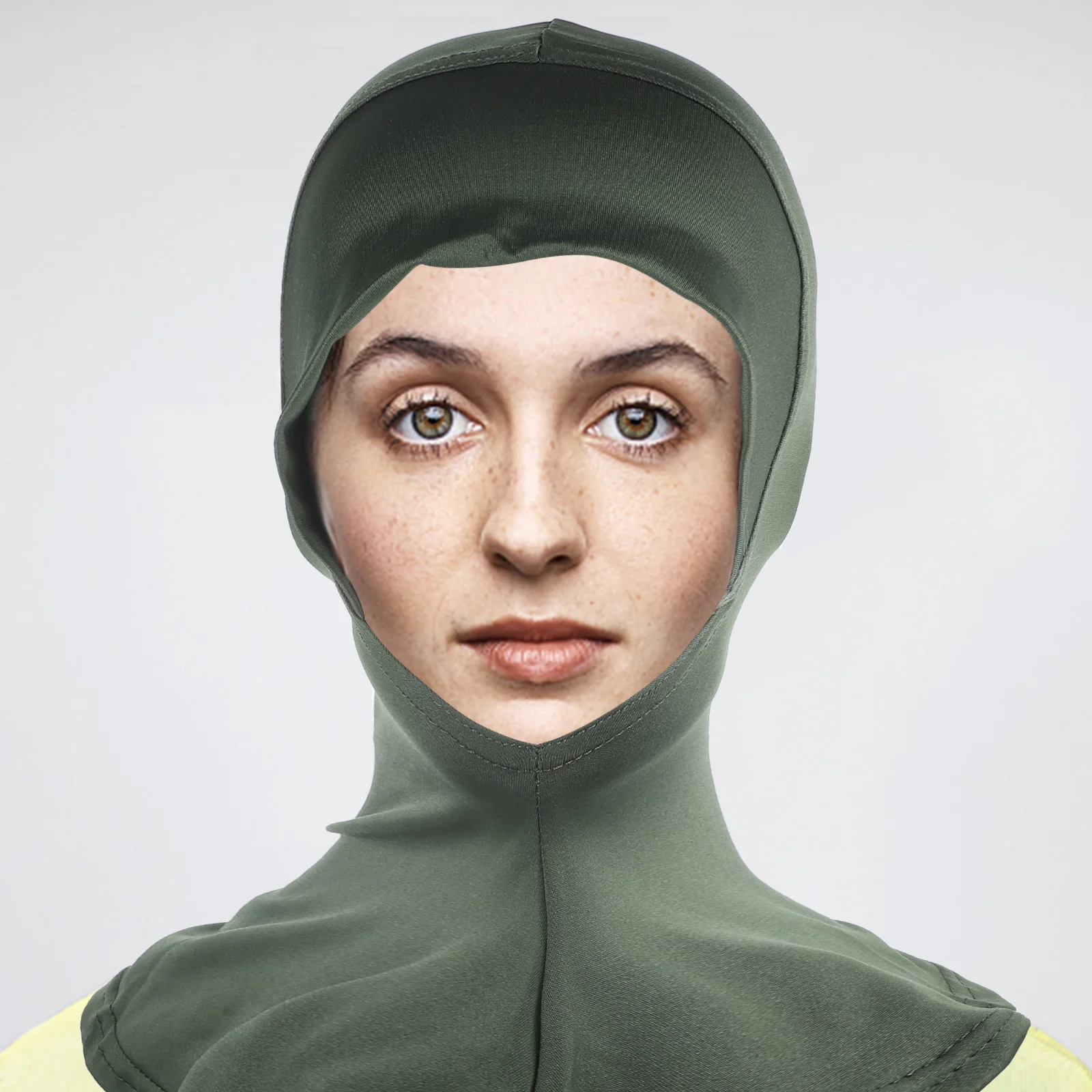 المرأة قابل للتعديل قبعة الحجاب الإسلامي 35x24 سنتيمتر الأخضر غطاء كامل الداخلية الحجاب وشاح تنفس الحليب الألياف النسيج التصميم الكلاسيكي