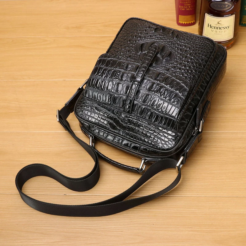 Genuine Leather alligator handbag large capacity men's briefcase business Crossbody bag fashion men's bag real cowhide bag