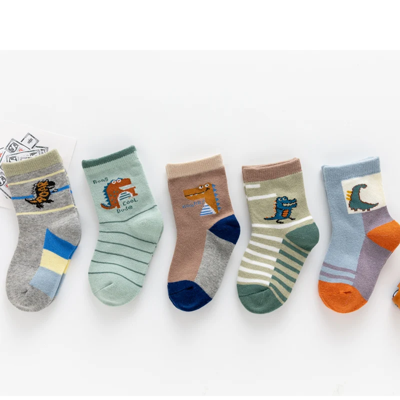 Chaussettes en pur coton pour enfants, mi-longues, dessin animé, bébés garçons, 1-12 ans, printemps et automne