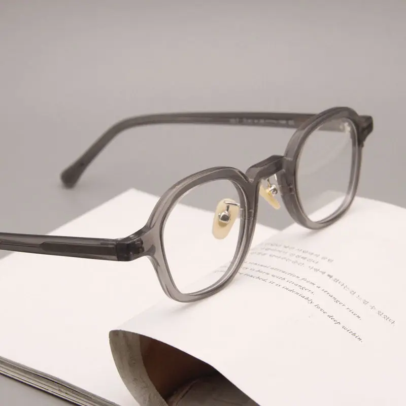 Full Rim Acetate Eyeglasses Oval Square Spectacle Suitable for High Diopter 41mm Wide - Ideal for Small Faces