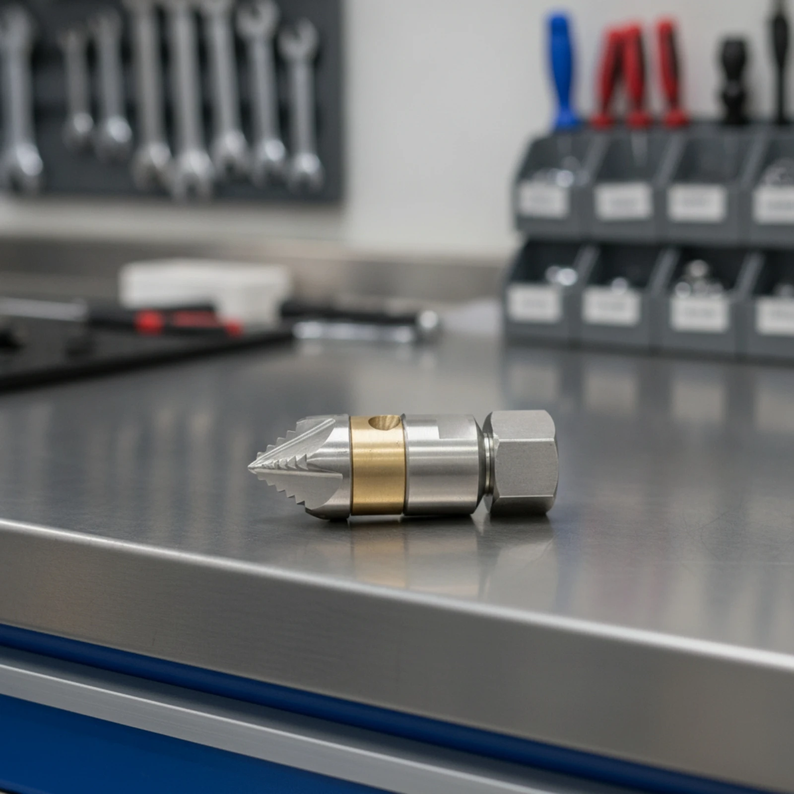 Rotating Nozzle with Metal Body Stainless Steel Rotating Sewer Nozzle High-Pressure for Plumbers, Pipe Clearing
