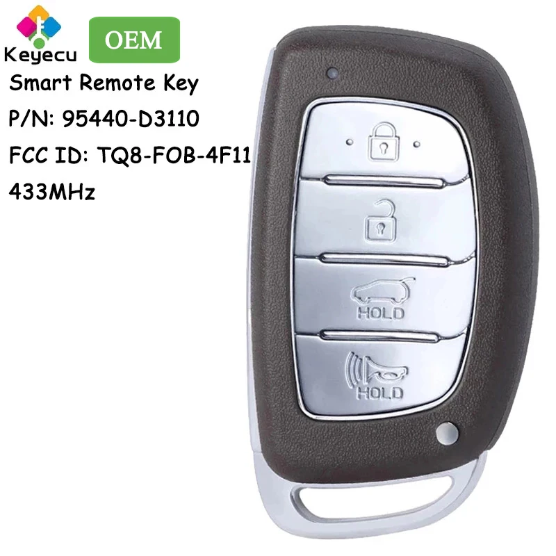 

KEYECU OEM Smart Remote Control Car Key With 4 Buttons for Hyundai Tucson 2017 2018 2019 Fob 95440-D3110 FCC ID: TQ8-FOB-4F11