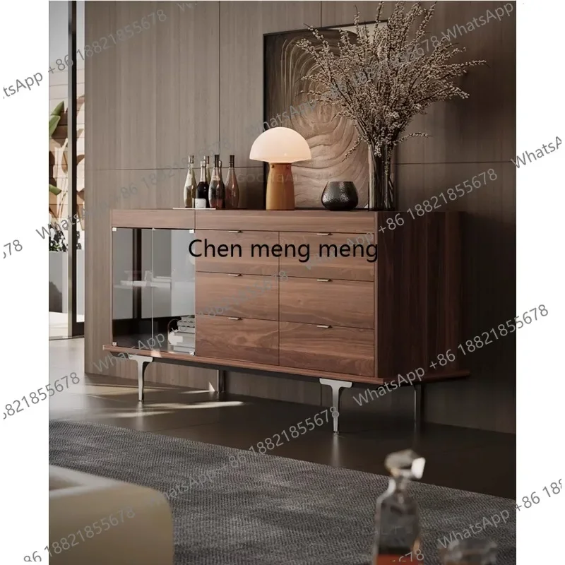N138  Side cabinet Italian minimalist wine cabinet living room storage modern light luxury wall integrated locker