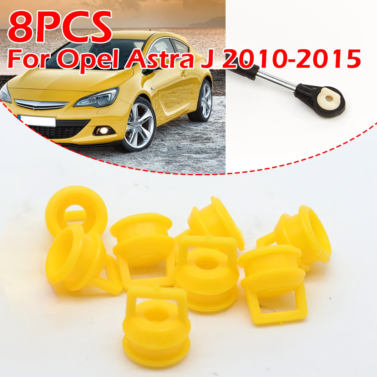 

8PC Gear Shift Cable Bushing Linkage End Rubber Sleeve Bands Grommet Clips For Vauxhall Opel Astra J 2010-2015 Meriva B 2010-17
