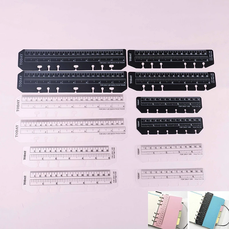 A5 A6 A7 2pcs Black White Bookmark Rulers Thickened 60 Silk DIY Loose-leaf Notebook Standard 6 Holes Quick Page Finder