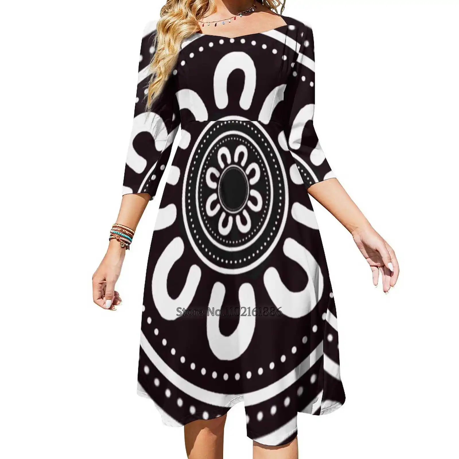 

Community Back Lacing Backless Dress Square Neck Dress Fashion Printed Dress 6Xl Malgana Nyikina Jabirr Jabirr Community People
