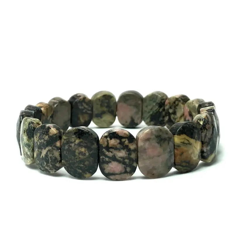 Natürliche 10x14mm ovale facettierte Perlen, elastisches Kabel, Stein-Kristall-Opal-Obsidian-Amethyst-Armbänder für Frauen. – Detail 10