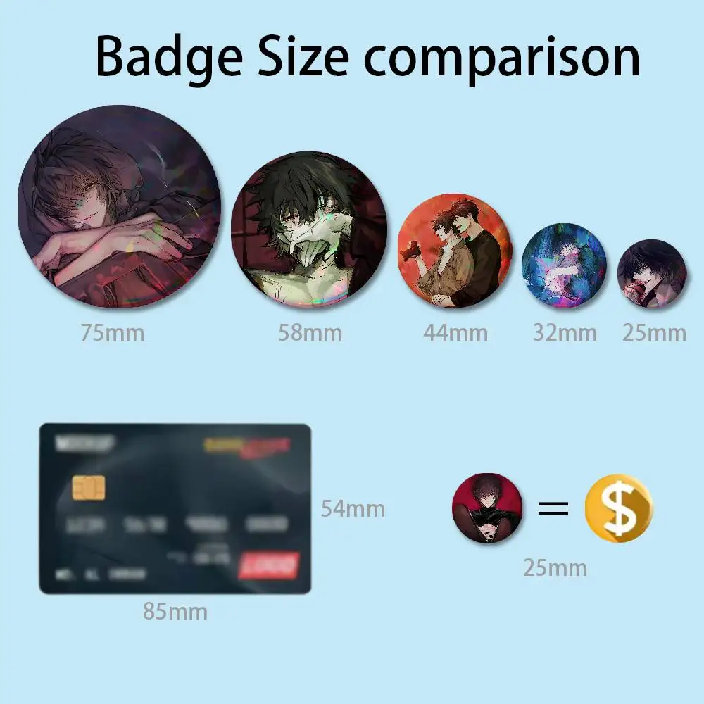 Towa S-Slow D-Damages Pins 58mm Cute Cartoon Badge Handmade Brooches for Backpack Accessories