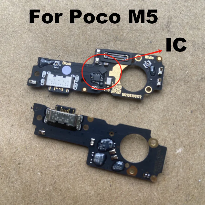 For Xiaomi Poco M5 USB Charging Board Dock Port Flex Cable With IC Support Fast Repair Parts Replacement