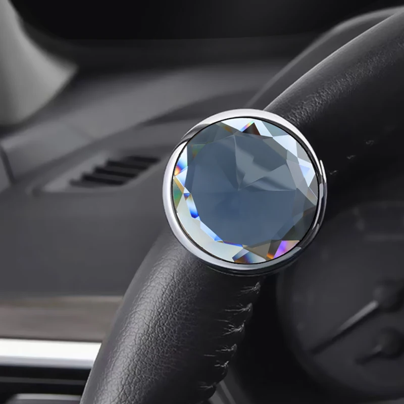 Crystal steering wheel power ball black/gold/silver steering wheel effortless power tool car steering wheel tool