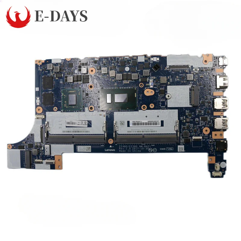 

For Lenovo ThinkPad E580 Laptop Motherboard NM-B421 Notebook Mainboard with CPU I5-8250U I7-8550U GPU RX 550 2G 100% Tested Ok