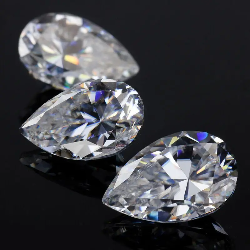 Pear 3*5mm High Grade Moissanite Diamond Excellent Drop Cut Great Fire Loose Stone For Jewelry Making 10pcs A Lot