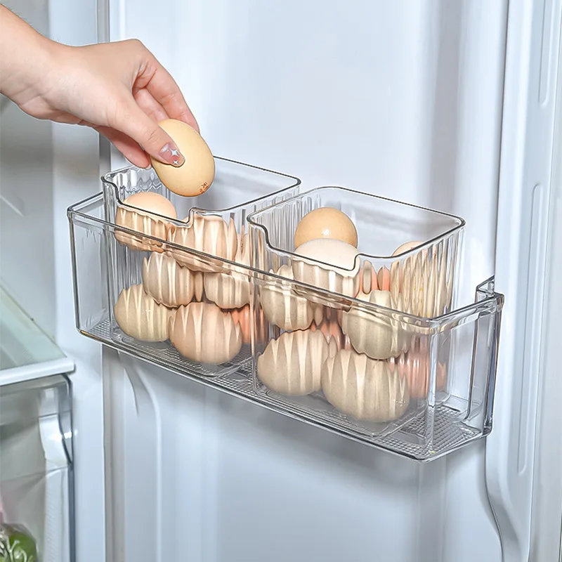 2pc Kühlschrank Seite Tür Lagerung Boxen Lebensmittel Lagerung Boxen Obst Gemüse Teiler Boxen Küche Organizer Lagerung Schubladen Rack