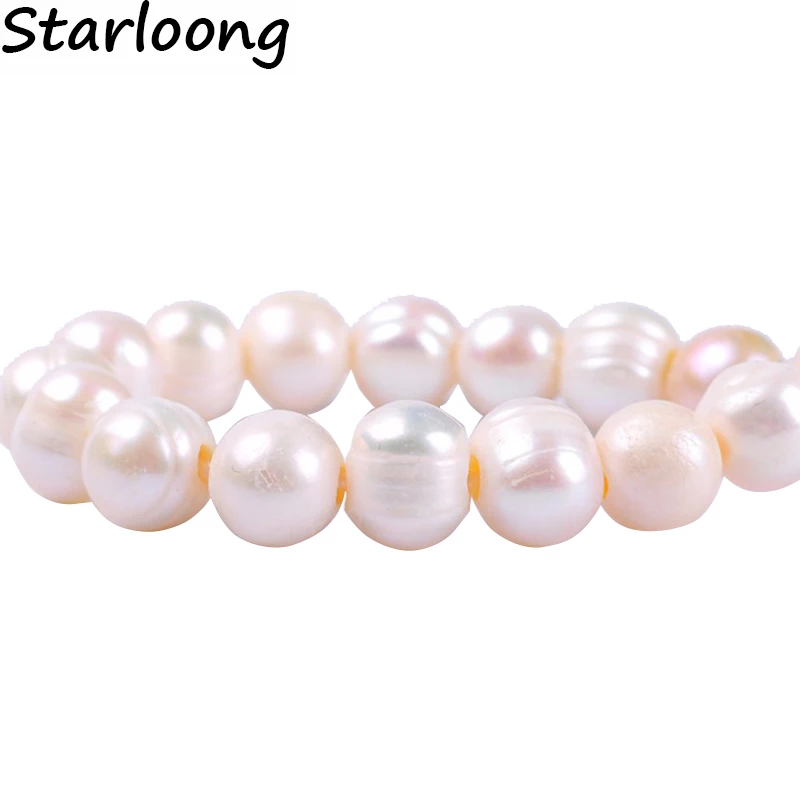 

1pack/lot A High Quality 10-11mm 2.5mm Hole Round White Thread Punch Natural Freshwater Pearl Beads for Jewelry Making Necklace