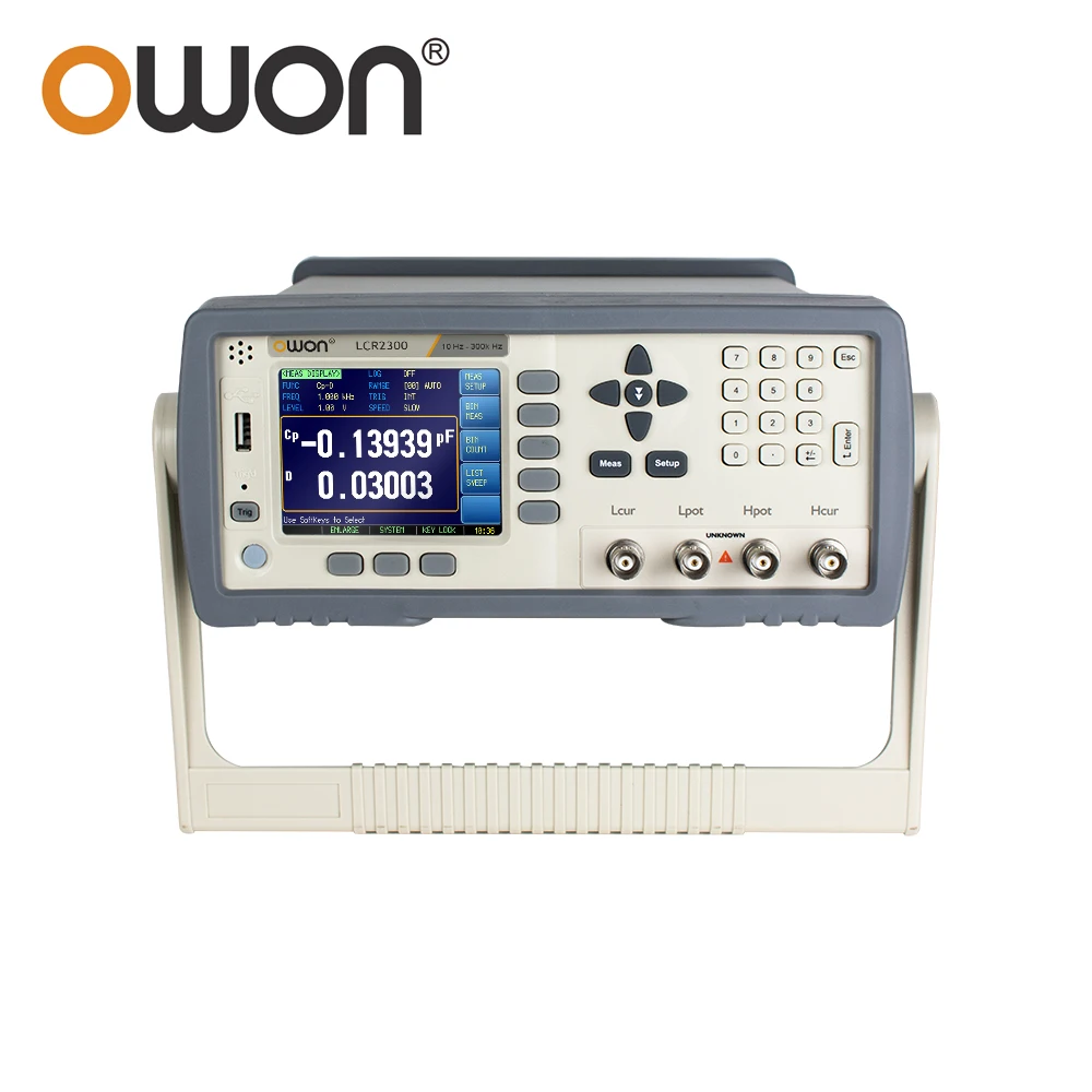 OWON Digital LCR Meter LCR2000 Series,10Hz to 20k/100k/200k/300kHz Frequency Test,3.5inch LCD,0.05% Accuracy,USB RS232 Handler