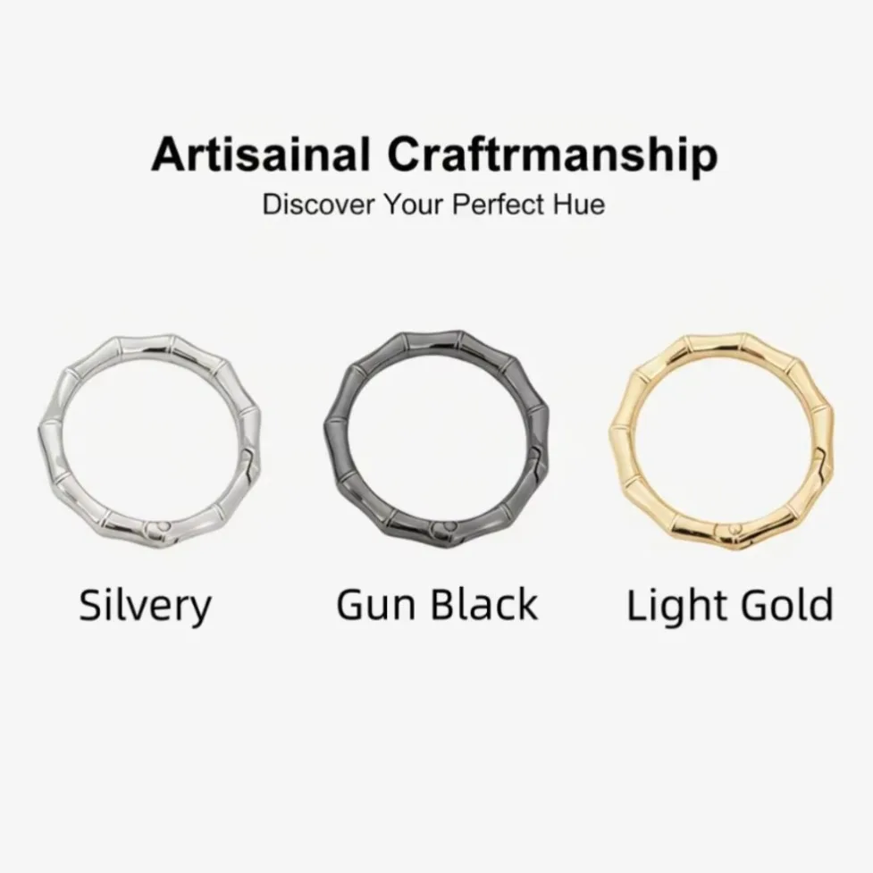 5/50Pcs Zinc alloy Bamboo Buckle Spring O Ring Round Push Trigger Key DIY Connector Openable Keyring Carabiner Purses Snap