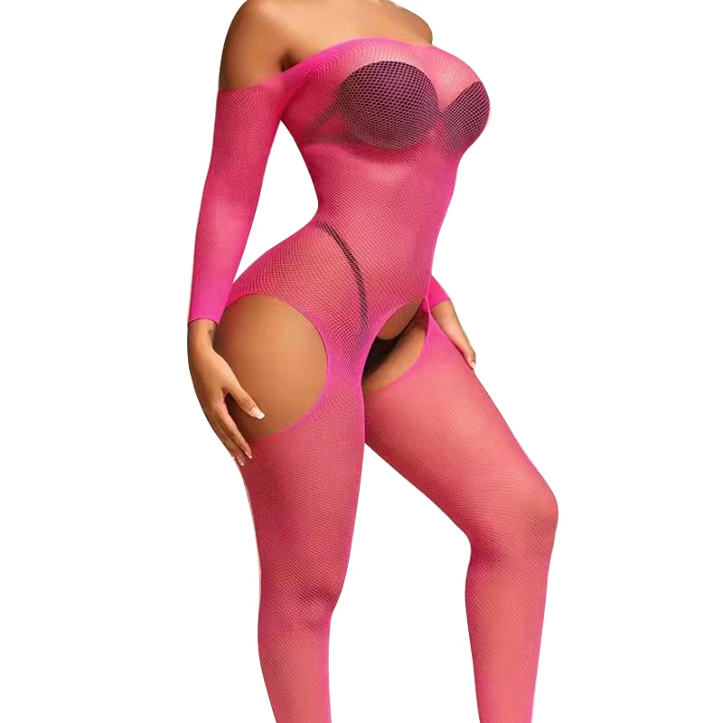 One Piece Crotchless Bodystocking For  Transparent  Lingerie iest Bodysuit  Costumes Rose Full Body Stockings