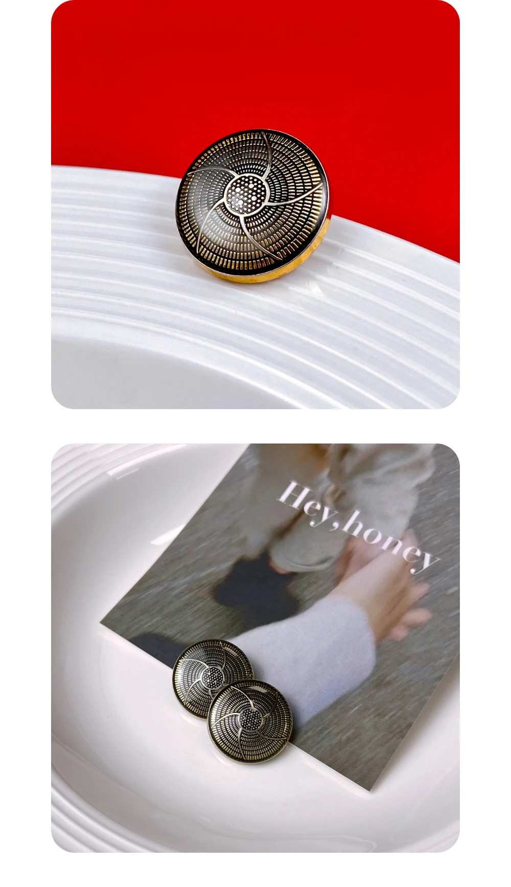 10 Stück Metallknöpfe, Nähzubehör, Zubehör für Kleidung, dekorative Knöpfe, DIY-Handwerk, runde Knöpfe für Kleidung, 25 mm – Detail 4