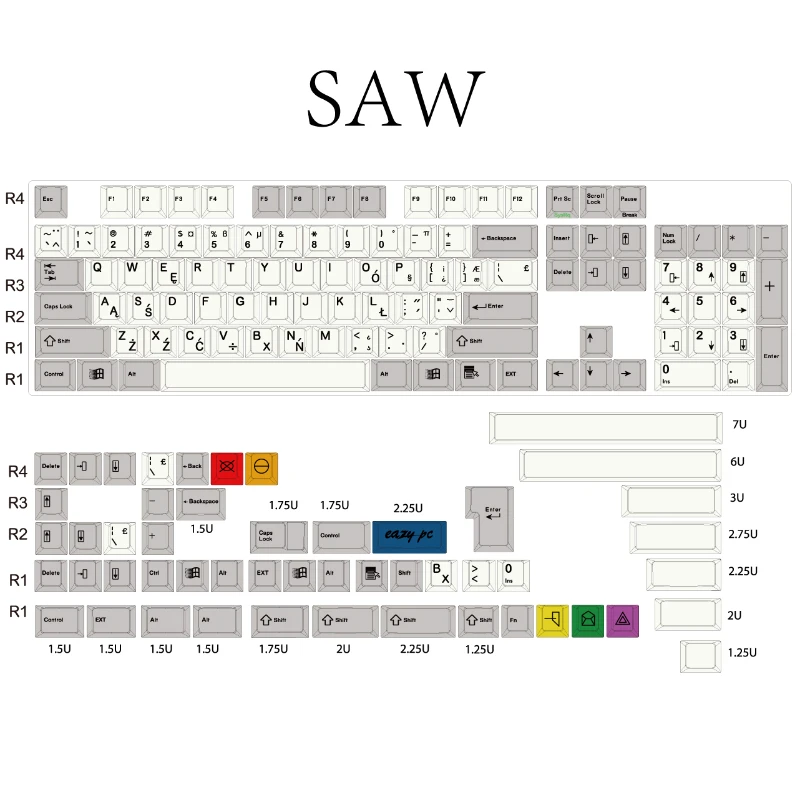 Vintage รัสเซีย Keycap ชุด PBT 155key ที่กําหนดเองส่วนบุคคลแป้นพิมพ์สีเทาหมวกเชอร์รี่โปรไฟล์ Gaming KeyCap สําหรับแป้นพิมพ์เครื่องกล
