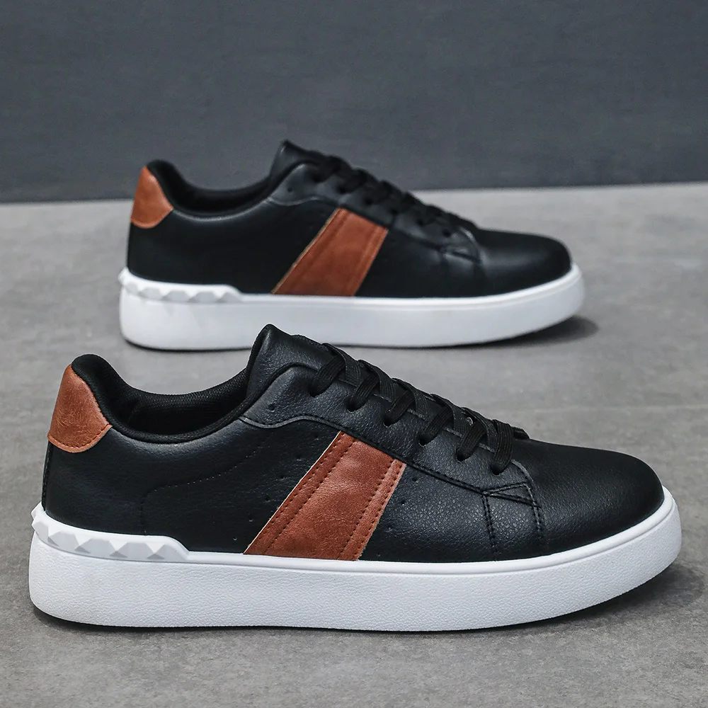 

Classic Black Skateboard Shoes Men Comfortable Leather Original Men's Sneakers Outdoor Flat Casual Sports Shoes For Man Trainers