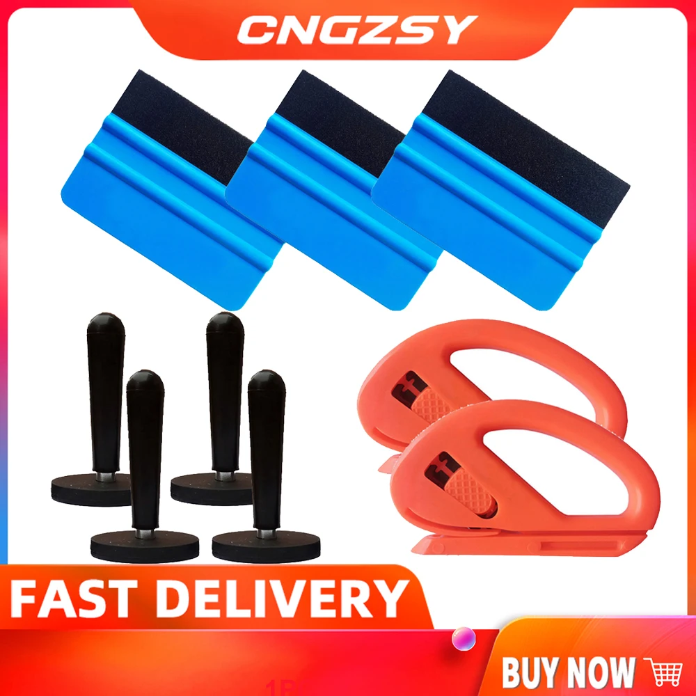 

Набор инструментов для виниловой пленки, наклейки для автомобиля, набор для нанесения художественного ножа, безопасный резак, магнитные держатели, войлочный скребк, инструменты для окон K13