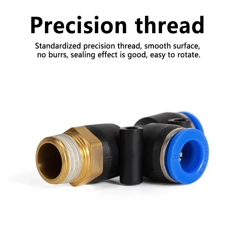 PD Pneumatic Coupling Air Connector Fitting T-Shaped Tee: Compatible with 4-12mm Hose Pipes and M5-1/2