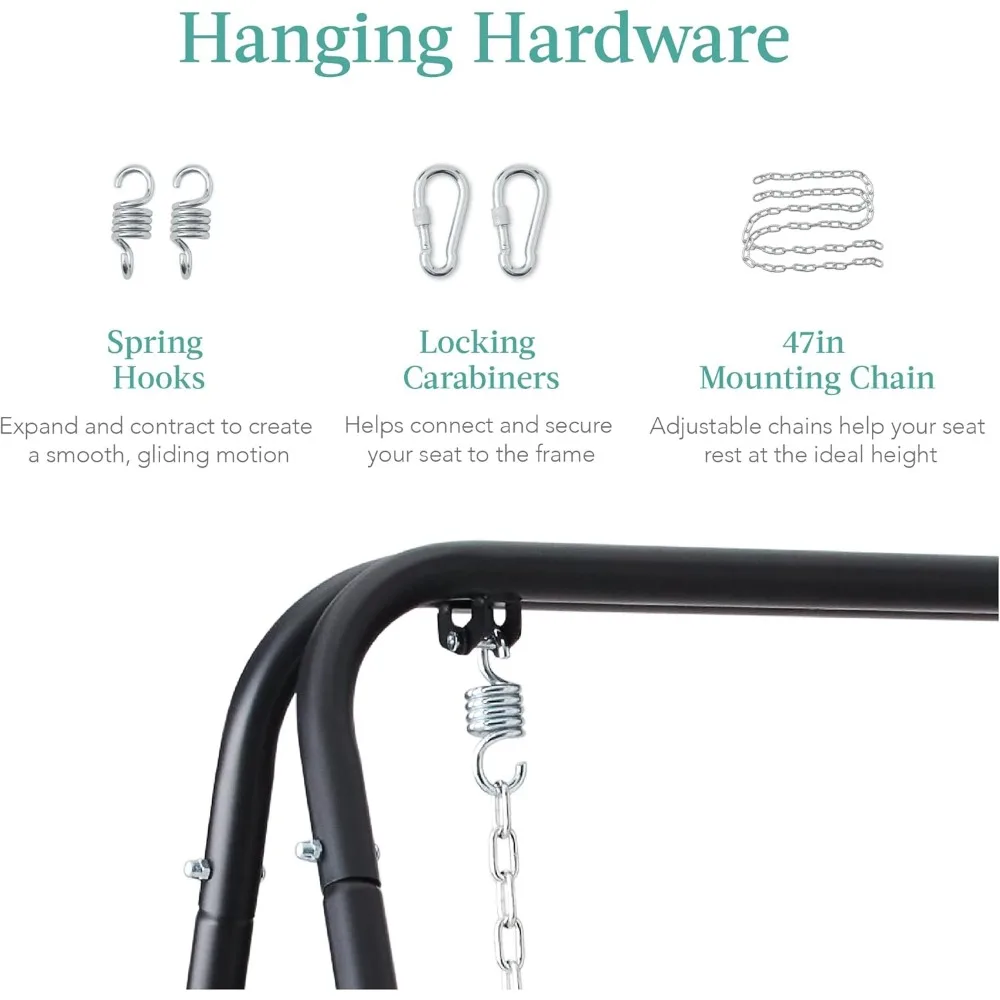 Suporte para cadeira de rede, base suspensa de aço interna e externa resistente de 75 polegadas de altura com hardware - apenas suporte