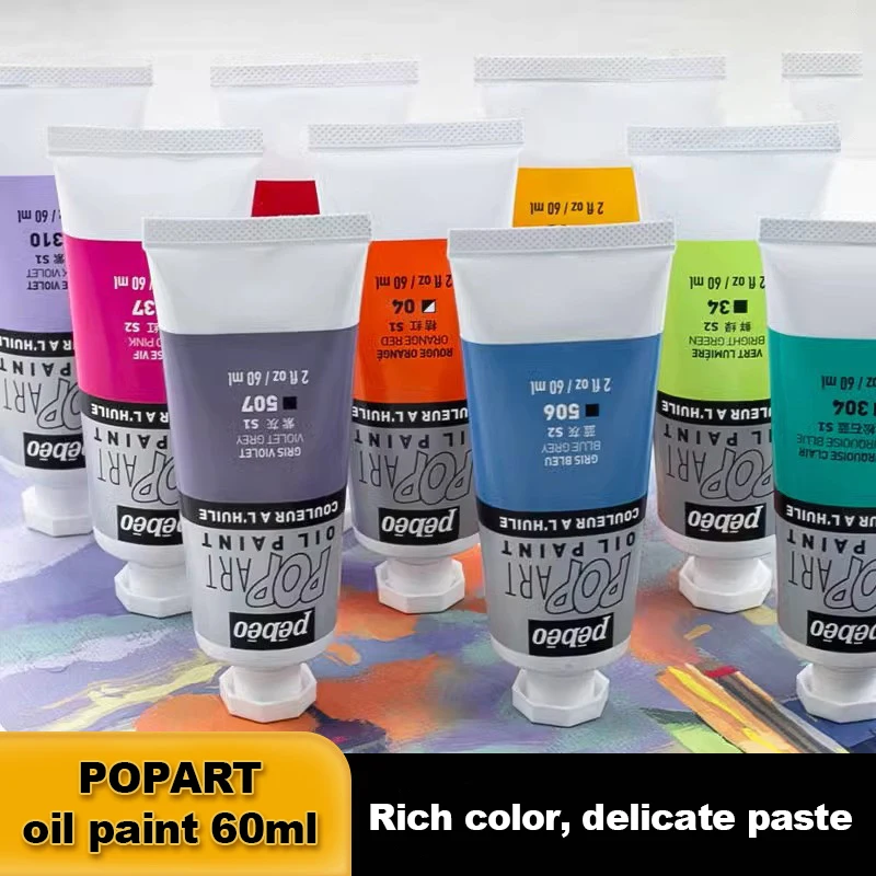 60ml/Tube Oil Colour Paint High Saturation Acrylic Painting Pigments Art Supplies Student Artist Oil Drawing Water Color Paints