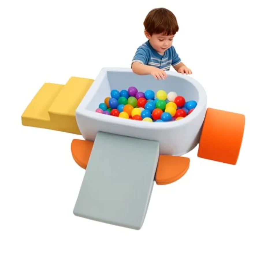 

6Pcs Foam Climbing Blocks for Toddler Indoor Soft Climbing Toys with Ball Pit for Climbing Crawling Toys Activity Play Set for
