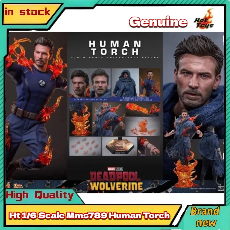 

Новая оригинальная коллекционная фигурка Hottoys Ht в масштабе 1/6, модель Mms789 Human Torch, Marvel Deadpool & Wolverine со сменными головами