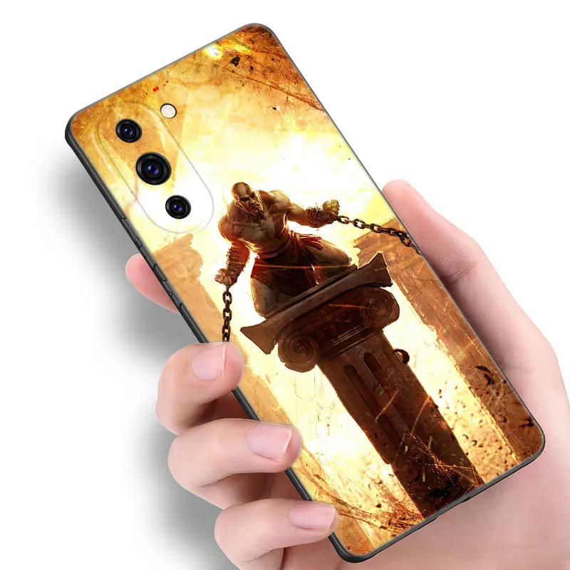 Kratos God Van De Oorlog Zwart Siliconen Telefoonhoesje Voor Huawei Nova 11 12 Ultra 9 10 Se Pro 11e 11i 12i Y70 Plus Y60 Y61 Y71 Y72 Y90 Y91