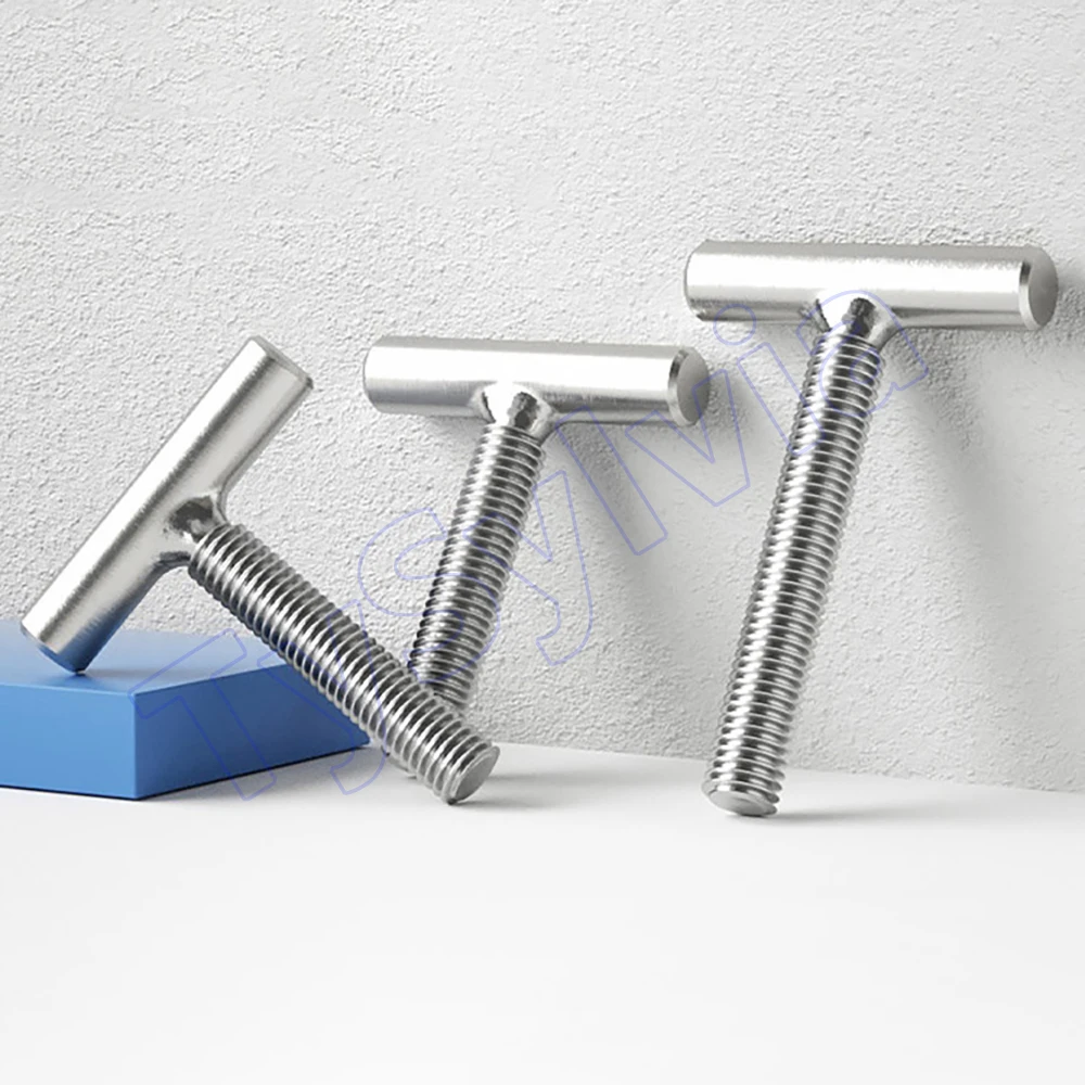 M4 M5 M6 M8 M10 M12 M14 M16 304 Stainless Steel Welded T‑Head Cylindrical Stud Bolts, Thread Length 20‑150mm Fastening Hardware