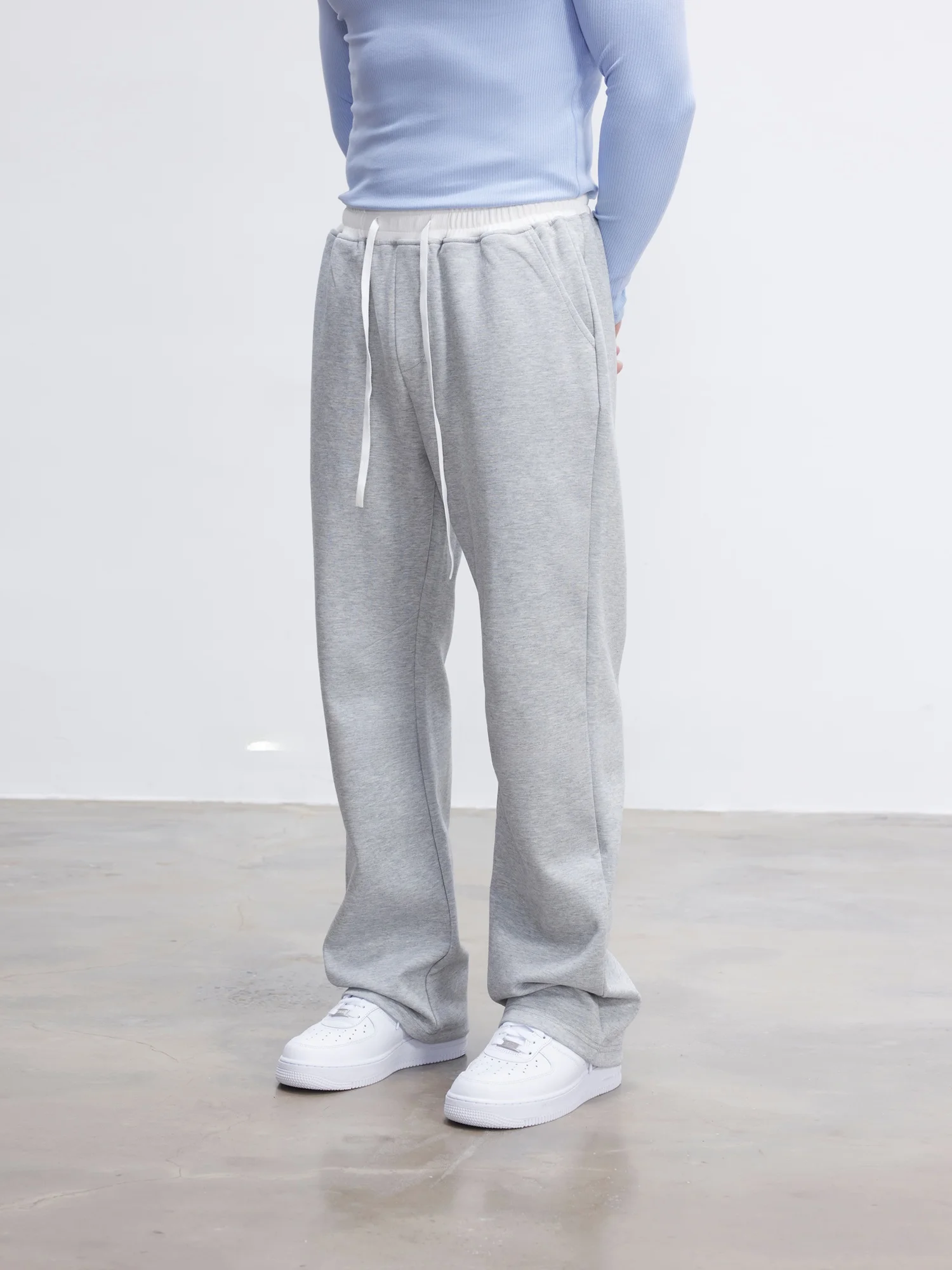 

Responsive Color Blo Waist Straight Leg Pants Casual Sports Fitn Trousers Long Commute Elastic Cotton Youth Active Wear