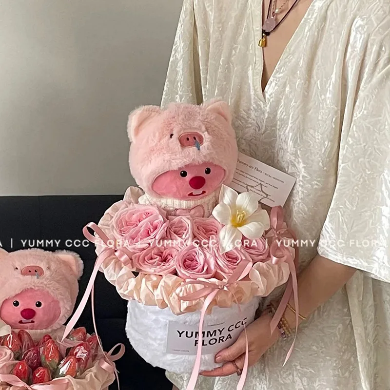 น่ารัก Loopy ตุ๊กตา Plush Rose Bouquet Hello Kitty Cinnamoroll อะนิเมะการ์ตูนช่อดอกไม้ตกแต่งแฟน Graduate เทศกาลของขวัญ