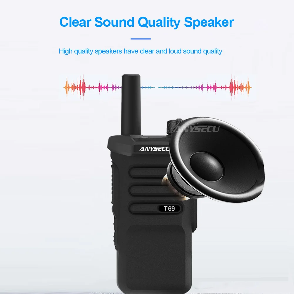Anysecu No Screen Zello Android 5.1 Walkie Talkie with Zello 4G LTE Network Radio GPS WiFi PoC Network Walkie Talkie T69