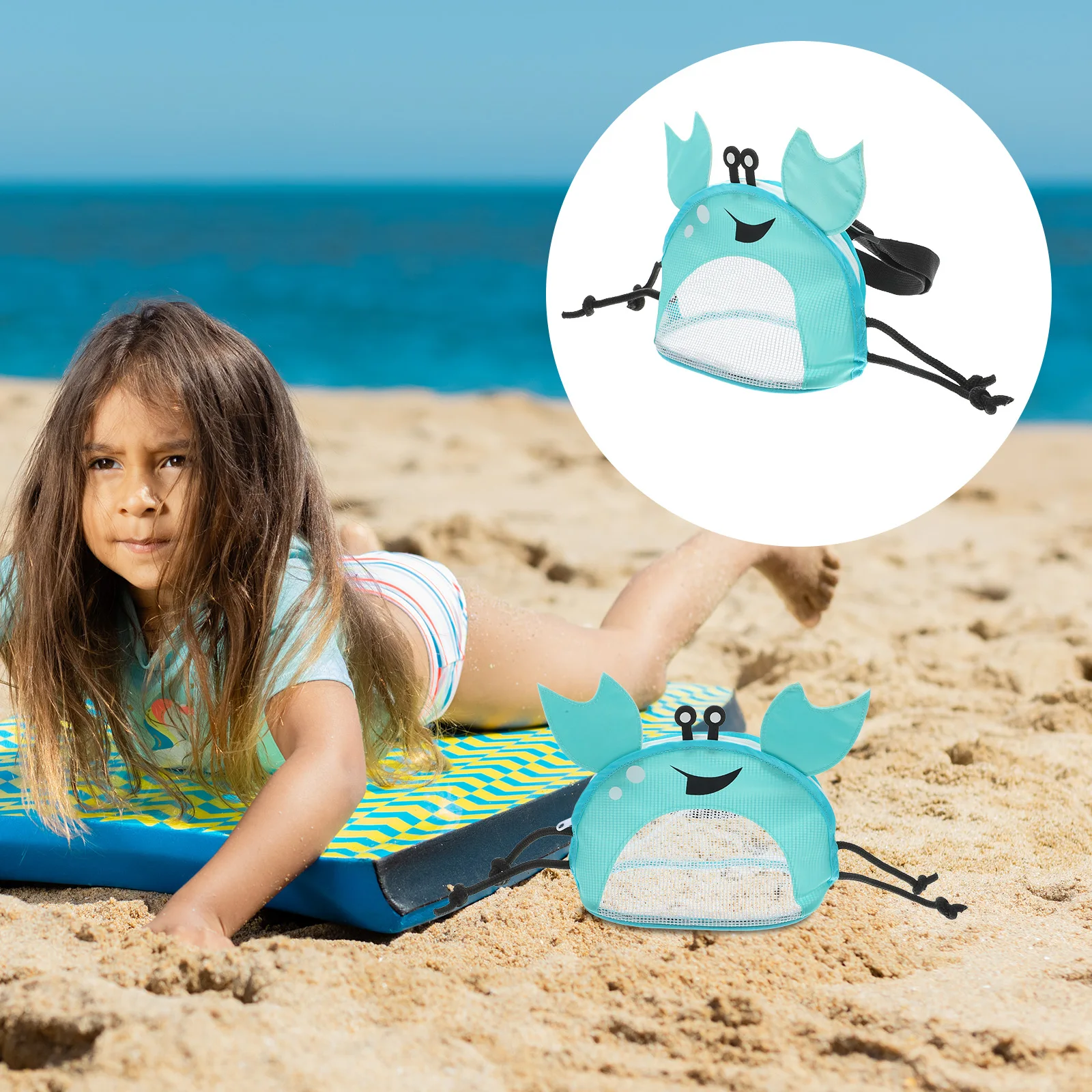 Crab Beach Bag Sundries Storage Shell Collecting Bags for Kids Children's Favorite Pvc Mesh