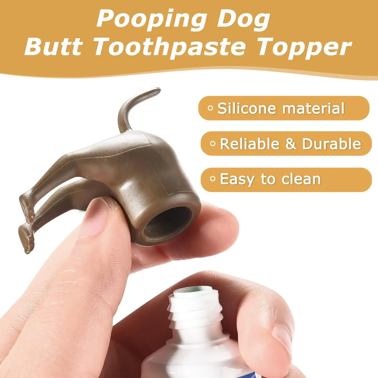 WIKHOSTAR Pooping Dog Butt Toothpaste Squeezers Funny Toothpaste Cap Dispenser Bathroom Accessories Toothpaste Covers Topper