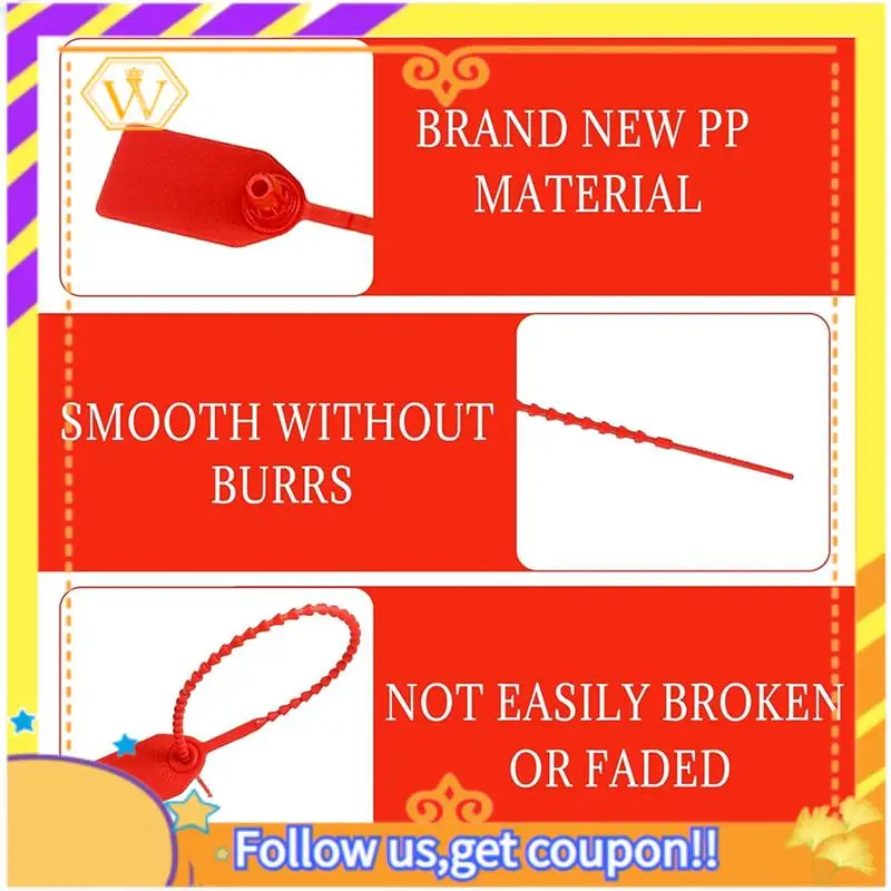 

Plastic Tamper Seals Zip Ties Forfire Extinguishers Blank Security Tags Self-Locking Signage Trailer Truck Seal