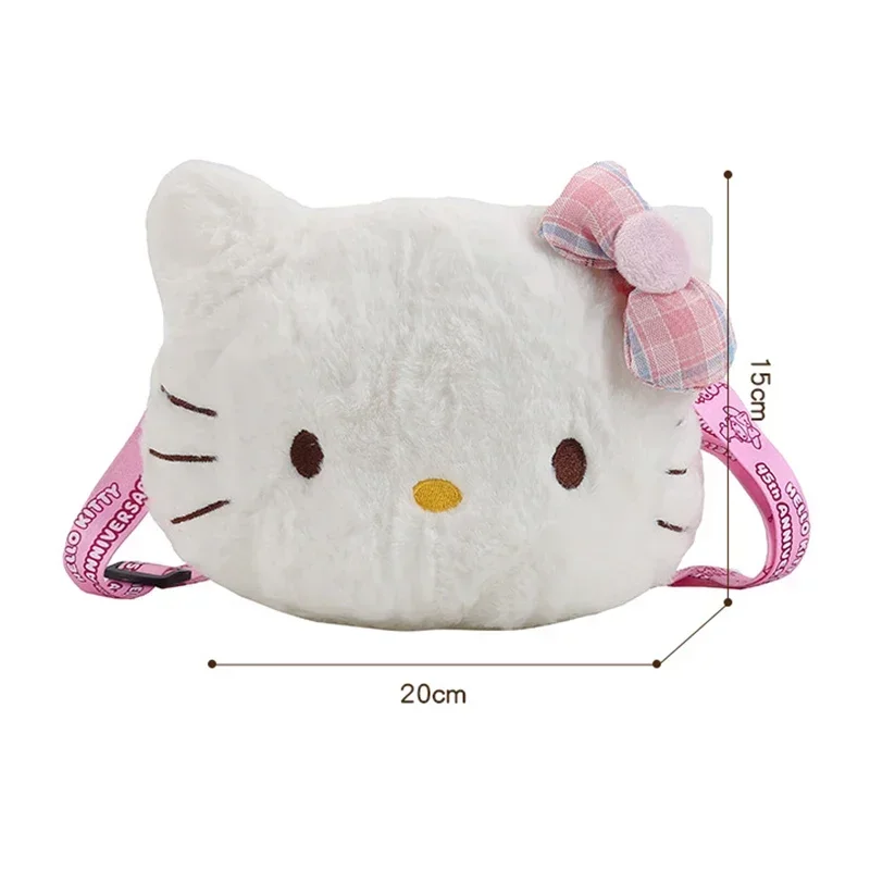 MINISO женская сумка Sanrio Hello Kitty на плечо Kawaii мультфильм Messenger плюшевая сумка для наушников для девочек и детей милый роскошный дизайнер