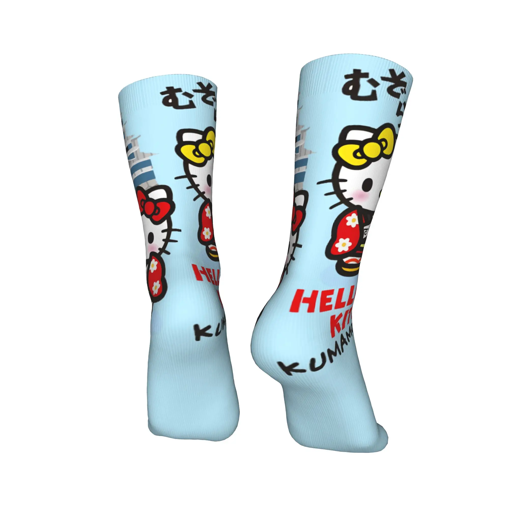 مرحبا كيتي القلعة الجوارب المضادة للانزلاق جوارب الرجال تنفس الدراجات الجوارب الخريف Harajuku تصميم الجوارب