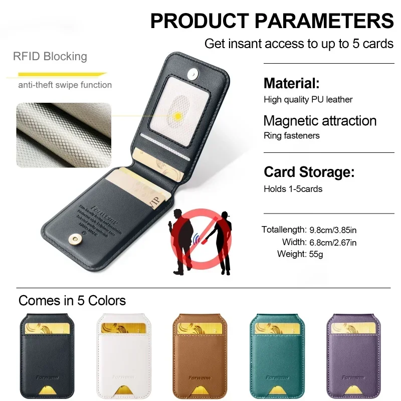 กระเป๋าใส่บัตรแบบพับได้ Magsafe สุดหรู ดีไซน์ทันสมัย สำหรับทุกเพศ ทำจากหนัง PU พร้อมแม่เหล็ก สำหรับ Apple iPhone 17 Pro Max