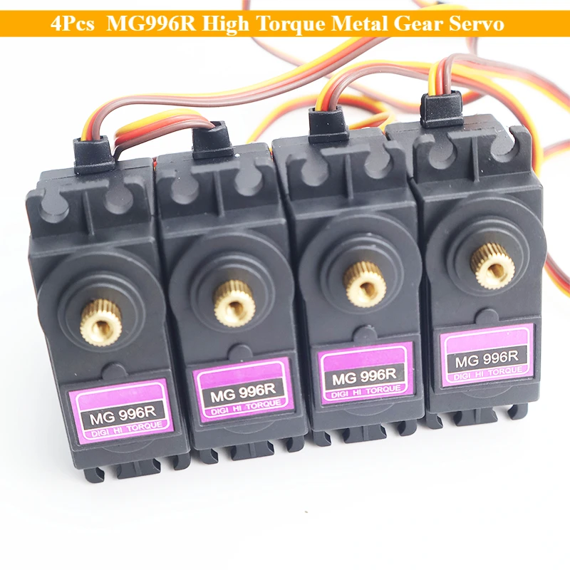 4개입 디지털 서보 MG996R 고토크 메탈 기어 서보 후타바 JR 1/8 1/10 RC 보트 RC 자동차 헬리콥터 로봇 확장 DIY 개조용