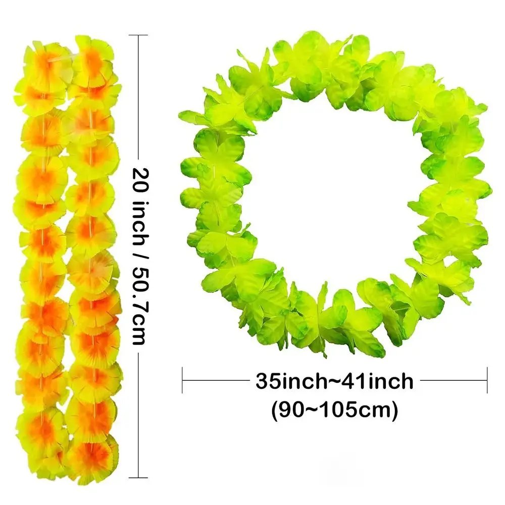 24/50/100 قطعة الملونة هاواي ليس الاصطناعي قابلة لإعادة الاستخدام الاستوائية موضوع Leis شاطئ عطلة نابضة بالحياة زهرة الحرير قلادة