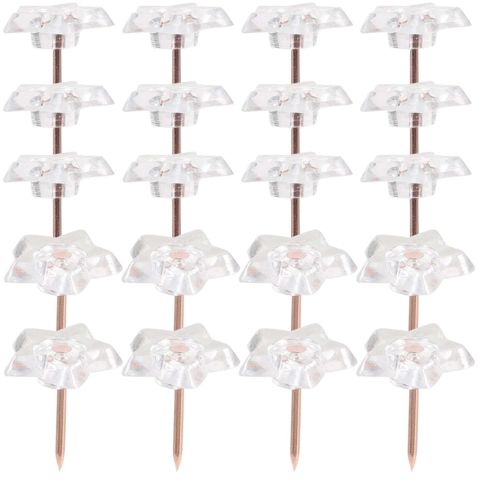 

100pcs Transparent Thumbtacks Star Shape Decorative Pushpins Plastic Household Office Multi-Function Cork Tacks Bulletin