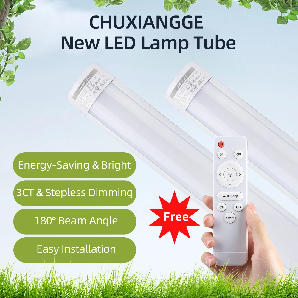 Led Cabinet Light Dimming 3 colors Led Tube Lighting with Remote control Indoor for Kitchen Living Room Wall Closet Lamp 85-220V