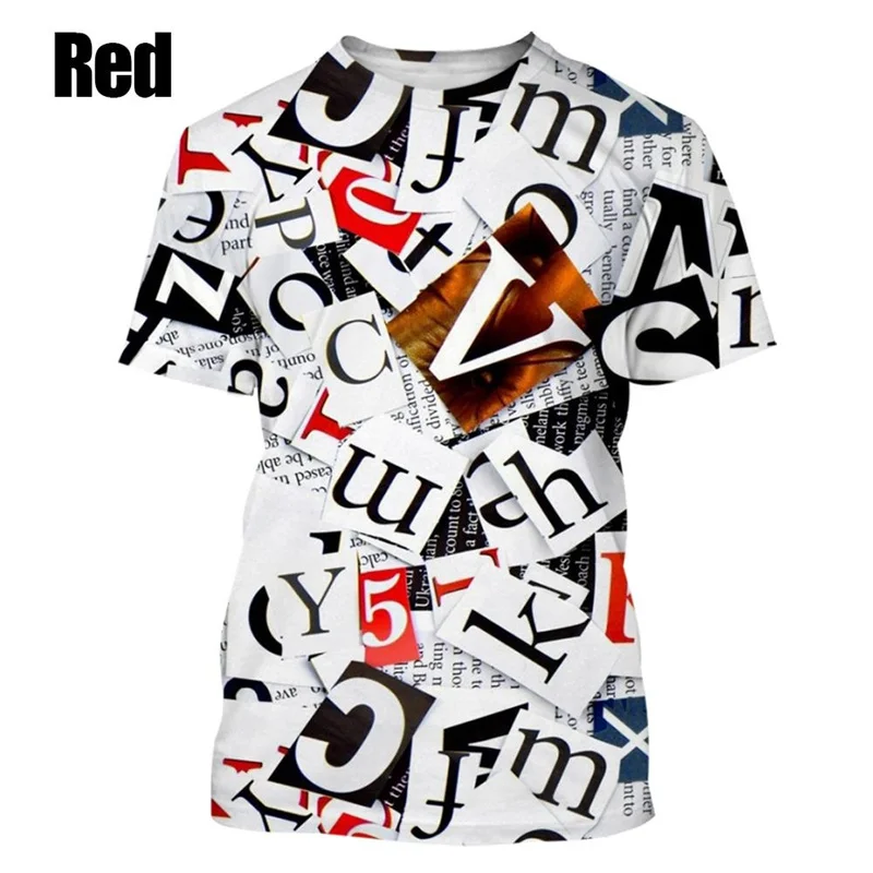 3D Printed Newspaper News Graphic T Shirt For Men Women Round Neck Short Sleeves Summer Street Cool Tshirts Unisex Tee Tops