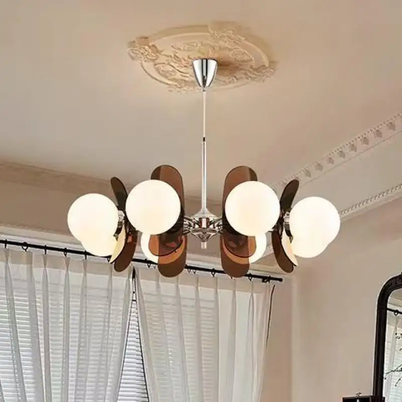 Retro Lustrous Glass Ceiling Dining Room Chandelier, Living Room, Bedroom, Room Decoration, Indoor Lighting Chandelier